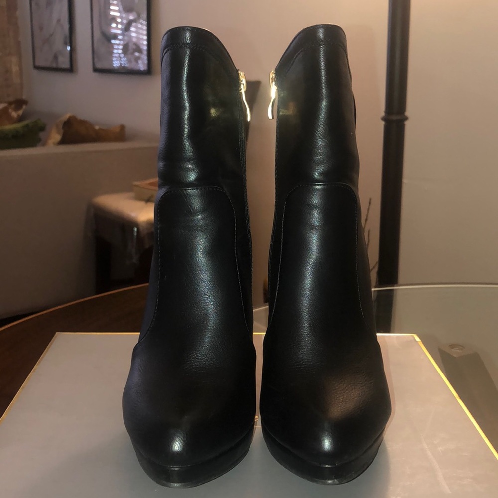 Gold Rhinestone Black Bootie - Picture 7 of 9